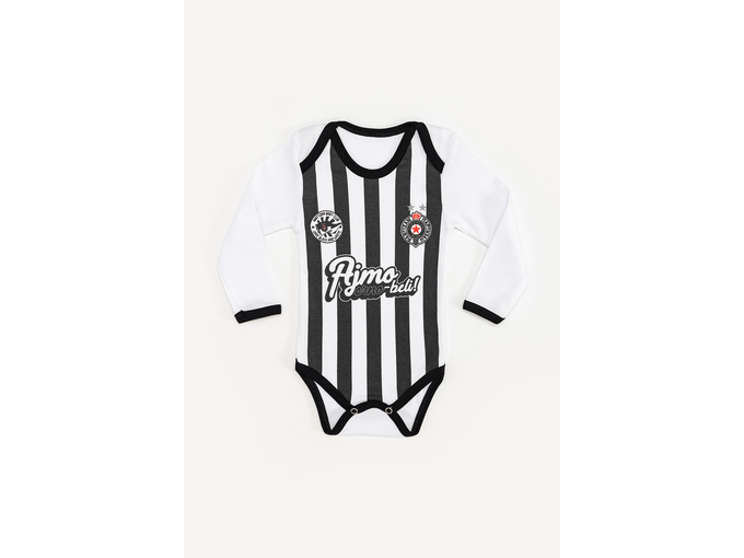 Partizan Bodi dug rukav Ajmo crno-beli