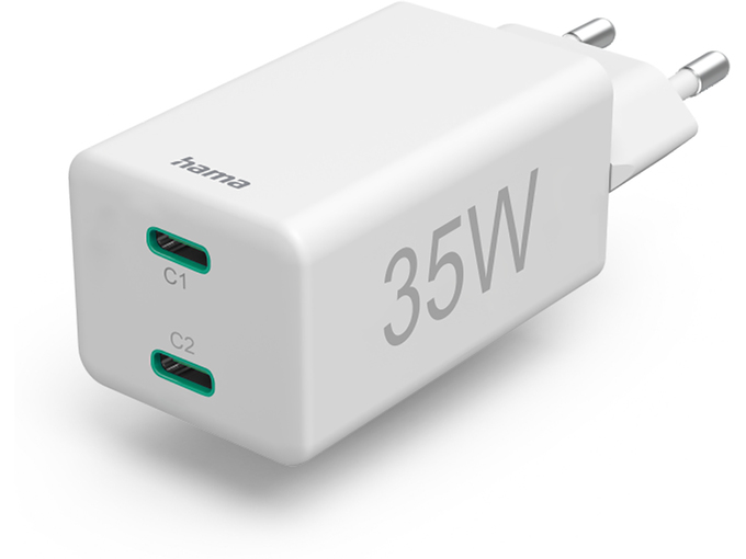 Hama Kućni punjač PD/Qualcomm 2xUSB-C, 35W