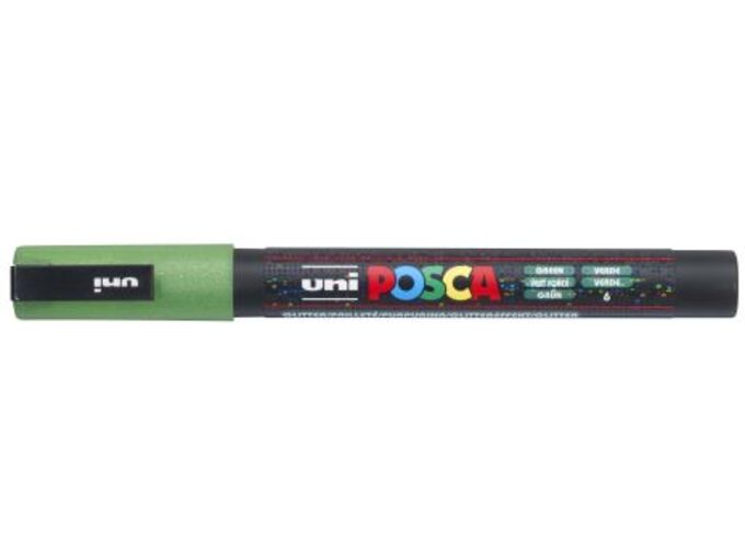 Uni Marker PC-3ML zeleni sa šljokicama Posca