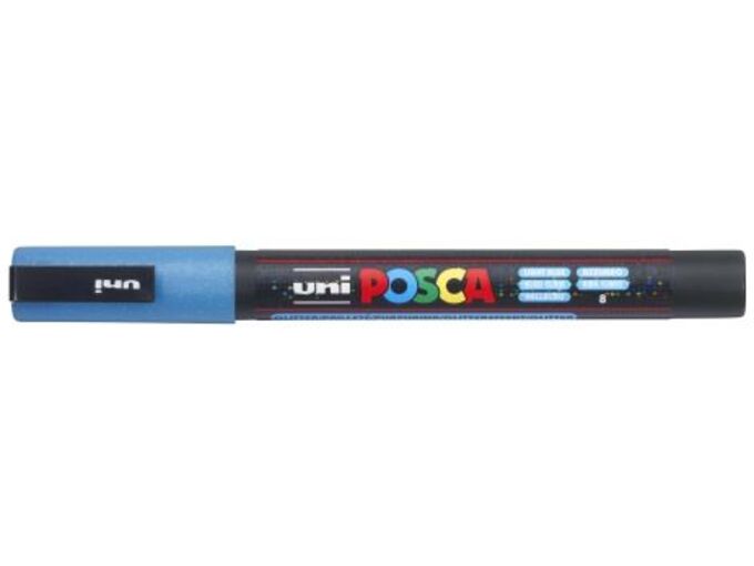 Uni Marker PC-3ML plavi svetlo sa šljokicama Posca