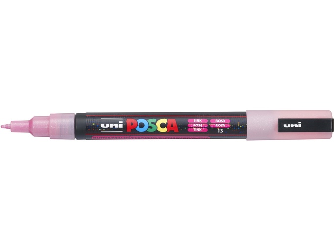 Uni Marker PC-3ML roze sa šljokicama Posca