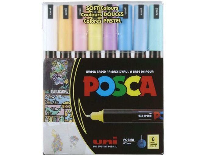 Uni Set pastelne boje Posca PC-1MR 8/1
