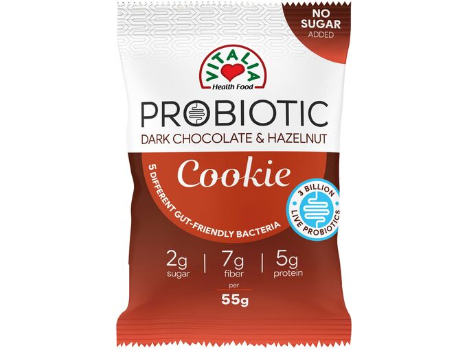 Vitalia Probiotic kolačić crna čokolada i lešnik preliven mlečnom čokoladom 55gr