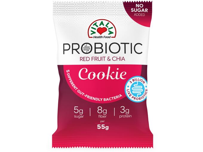 Vitalia Probiotic kolačić crveno voće i čija preliven belom čokoladom 55gr
