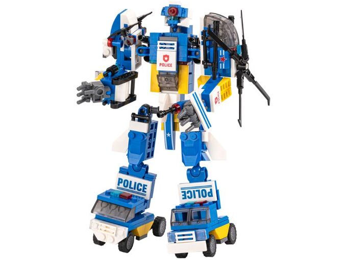 Deli Dečija igračka Blokovi za slaganje Policijski transformer 74581