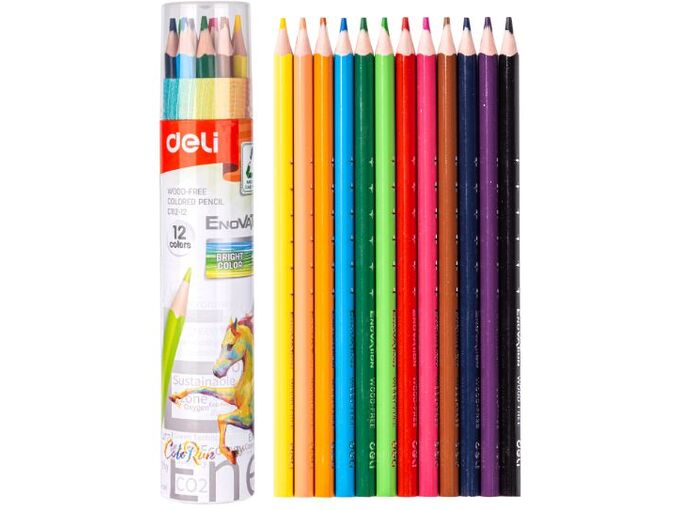 Deli Drvene bojice Enovation u tubi 1/12 EC112-12
