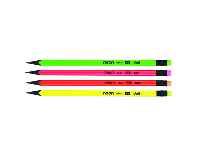 Deli Grafitne olovke sa gumicom Trougaone crne-neon 1/12 EU54600