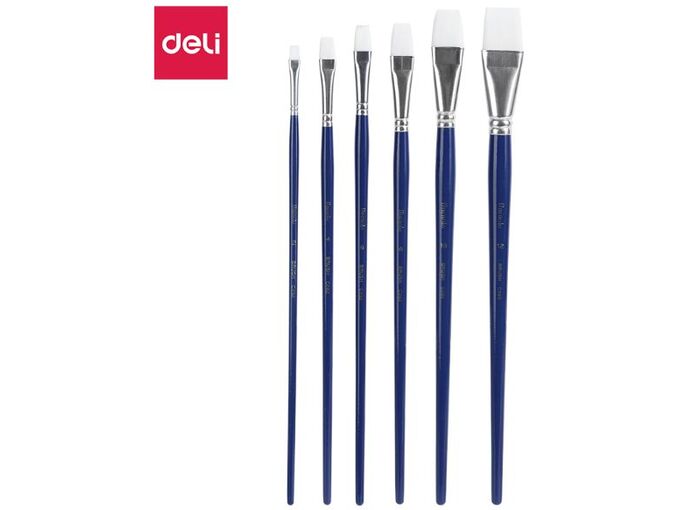 Deli Četkica umetnička ravna bela br. 8 set 1/6 EC282-8