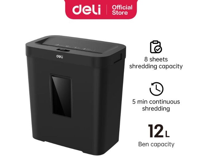 Deli Uništivač papira 8 lista 12 L 5 minuta ET021