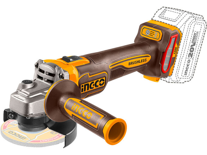 Ingco Aku brusilica 115mm solo (1200W) Super CAGLI221153 SOLO