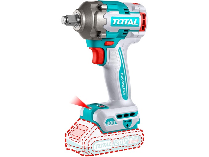 Total alati Udarni odvijač Li-ion BL 1/2",20V, 400Nm