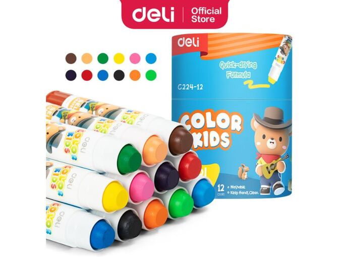 Deli Gel tempera u tubi Color Kids 1/12 EC224-12