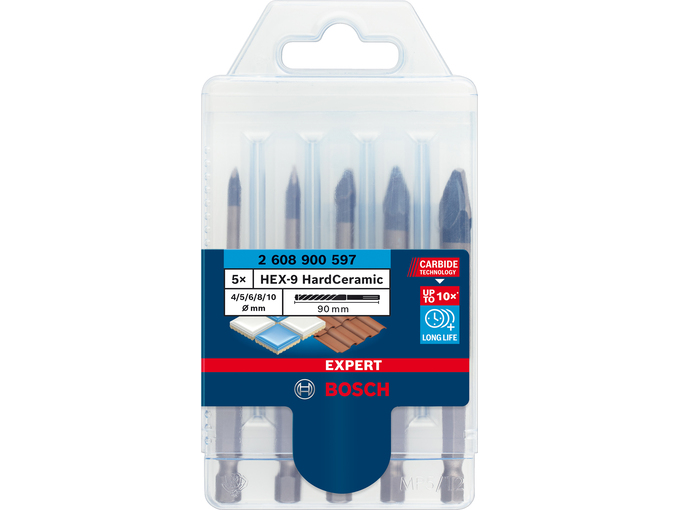 Bosch Set burgija HEX-9 HardCeramic 4-10 mm 5/1 Expert 2608900597