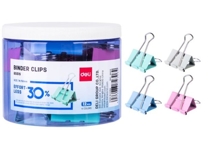 Deli Štipaljke za papir 50×0.4 mm u boji E8551S
