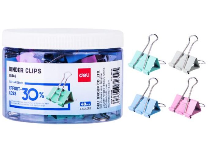 Deli Štipaljke za papir 25×0.4 mm u boji E8554S