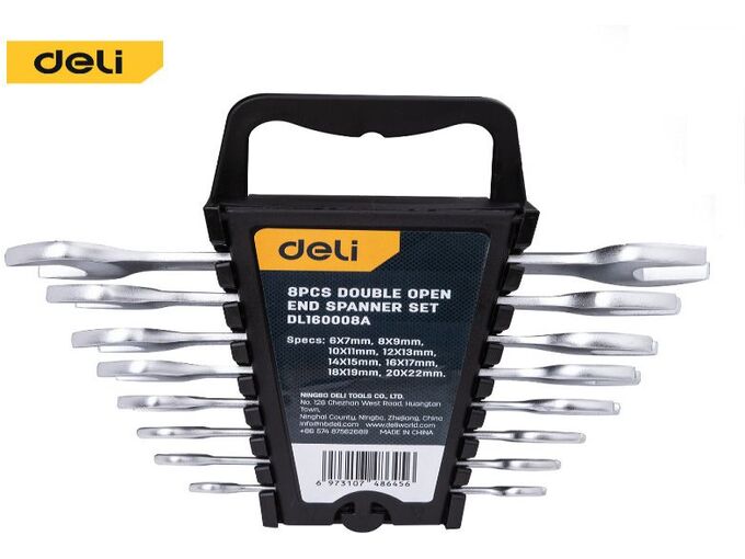 Deli Set duplo-viljuškasti ključeva 6-22mm 8kom EDL160008A