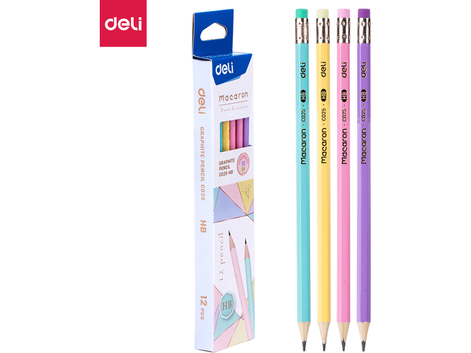 Deli Grafitne olovke Macaroon 1/12 HB EC025-HB