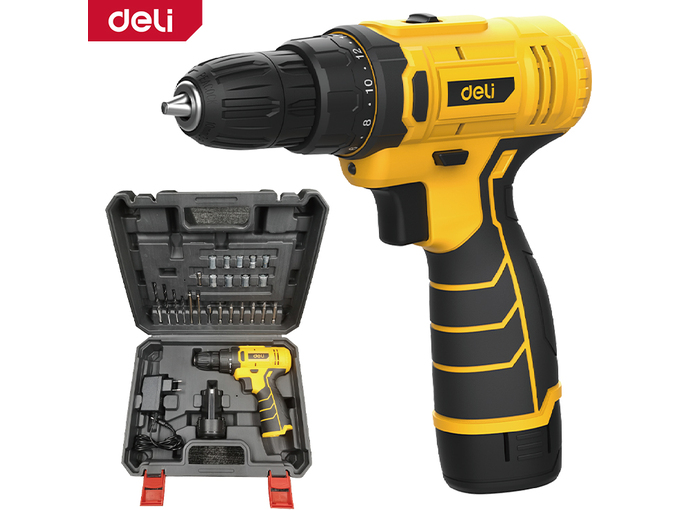 Deli Aku bušilica/odvijač Set 12V 1,5Ah X1 Li EDL-DZ12-6A2