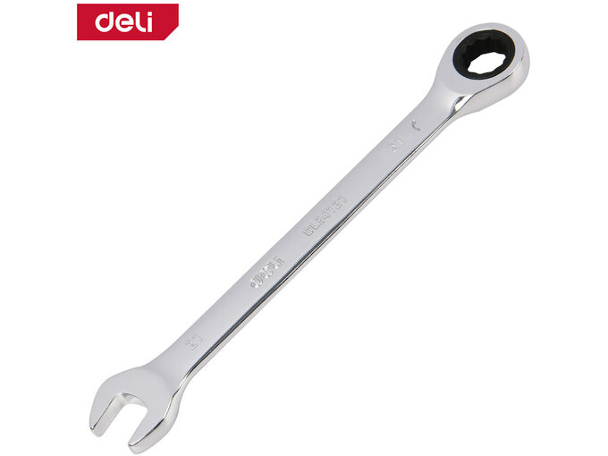 Deli Ključ okast-vilasti sa račnom 21mm EDL34121