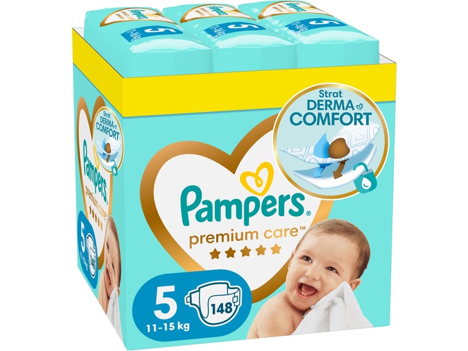 Pampers Premium Care pelene (mesečni box), veličina 5, 11-16 kg, 148 kom