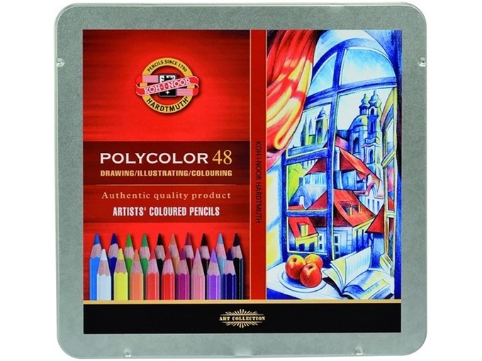 Koh-i-Noor Set umetničkih drvenih boja polycolor 1/48 drvena kutija 382608
