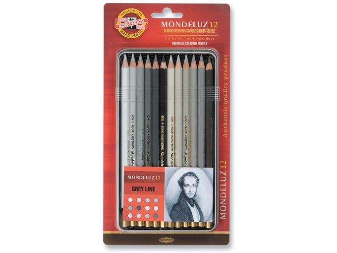 Koh-i-Noor Akvarel drvena boja 1/12 mondeluz gray line 3722