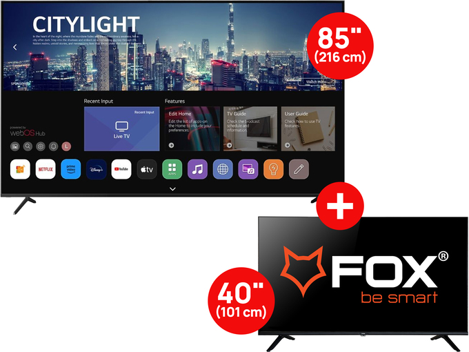 Fox Televizor 85WOS625D + Fox Televizor LED 40DTV260G