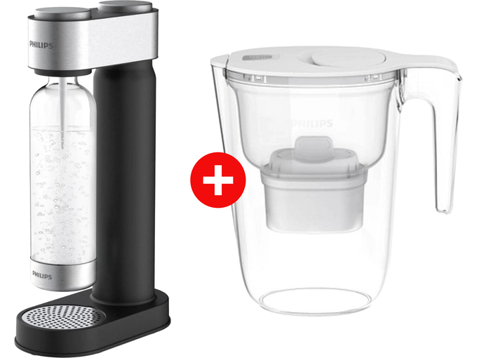 Philips Aparat za soda vodu ADD4902BK/10 + Philips Bokal AWP2933WHT/31