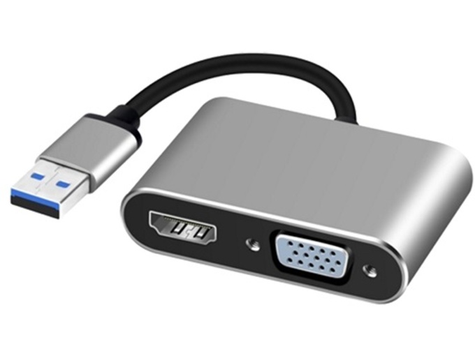 Fast Asia Adapter-konvertor USB 3.0 na HDMI+VGA
