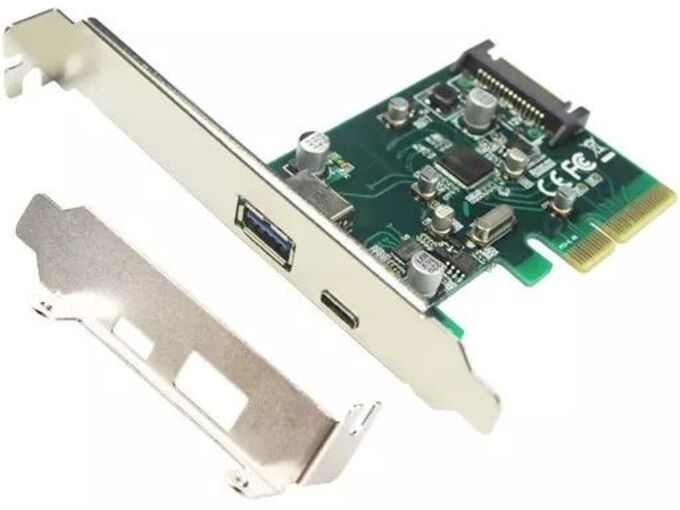 E-Green PCI-Express kontroler na USB 3.1 Tip A + USB-C Host Controler/Asmedia 1142