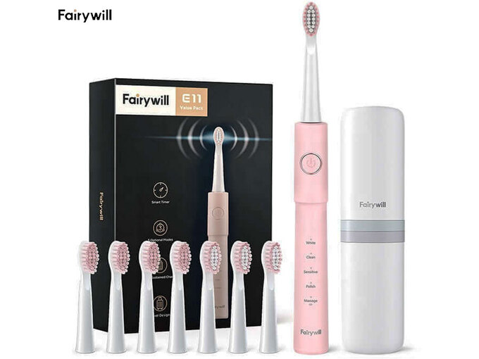 Fairywill Sonična električna četkica sa 8 nastavaka E11