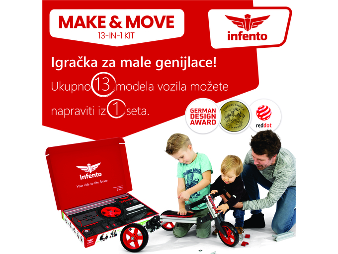 Infento Set za konstrukciju vozila za decu 13u1