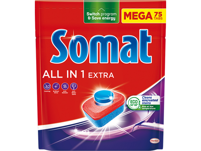 Somat Tablete za mašinsko pranje posuđa All in One Extra 75kom