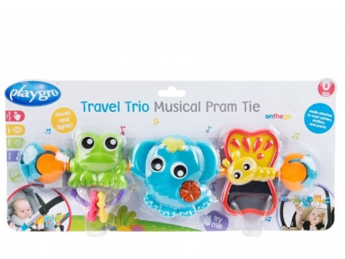Playgro Igračka za sedište žaba, leptir, slonče