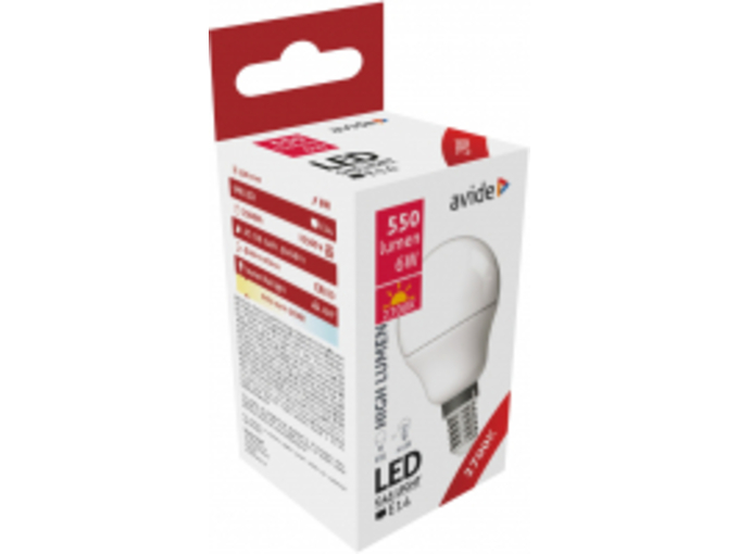 Avide Led mini sijalica E14 550lm G45 2K 6W