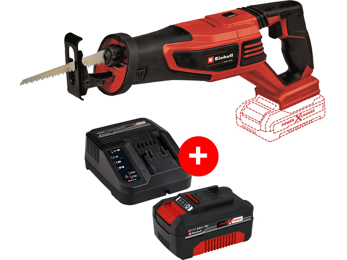 Einhell Akumulatorska višenamenska testera TP-AP 18/28 Li BL-Solo + Einhell Power-X-Change 18V 4,0 Ah Starter-Kit