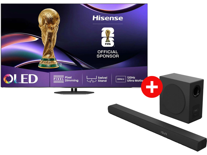 Hisense TV 55A85Q 55" 4K + Hisense Soundbar sa subwooferom HS3100
