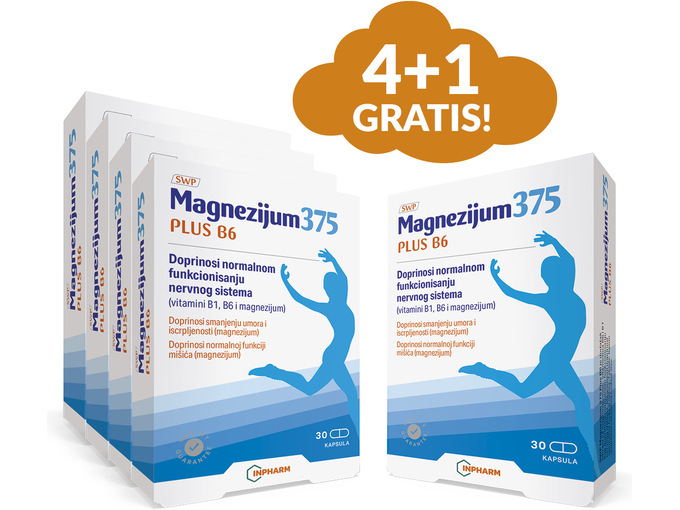 Inpharm Magnezijum 375 Plus B6 30 kapsula 4+1