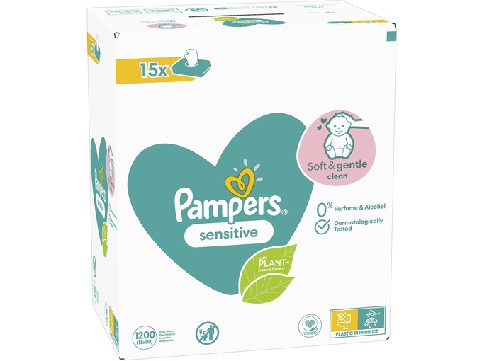 Pampers Vlažne maramice Sensitive 15 pakovanja x 80 1200kom