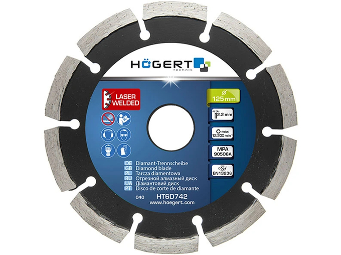 Hogert Dijamantska rezna ploča segmentirana 125mm za beton i asfalt
