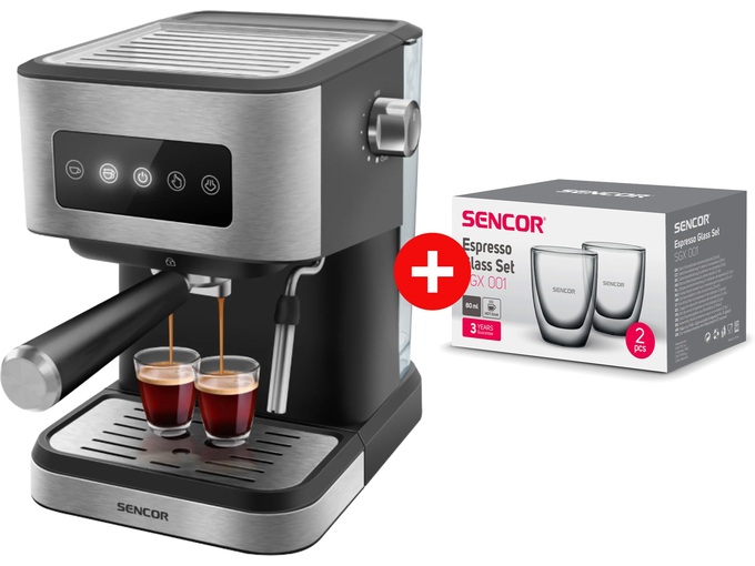 Sencor Aparat za espresso SES 4020SS sa espresso čašama SGX 001 2kom