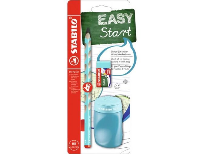 Stabilo Easy set grafitna olovka, rezač, gumica L