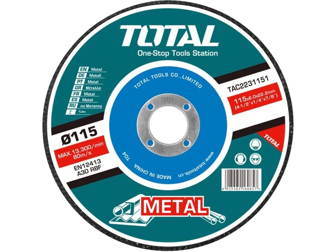 Total alati Brusna ploča za metal 115x6x22,2mm