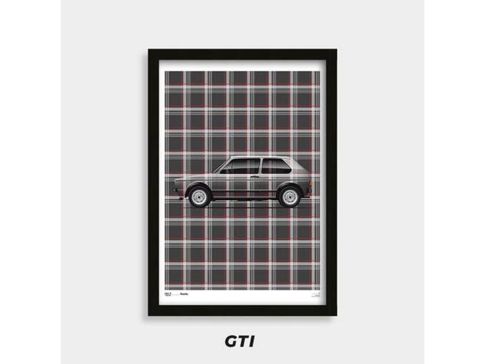 Heel tread Poster volkswagen golf 1 gti 50x70cm