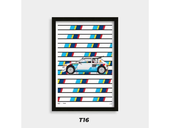 Heel tread Poster peugeot 205 t16 rally 50x70cm