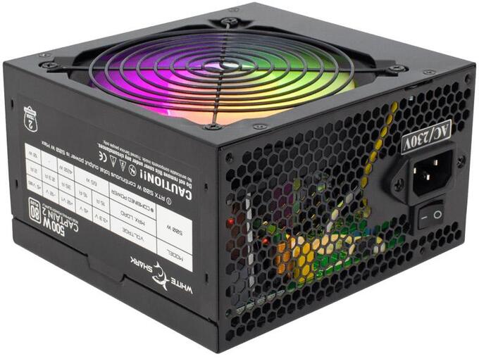 White Shark NAPAJANJE GPSU-W500F CAPTAIN -2 500W 80+ RGB
