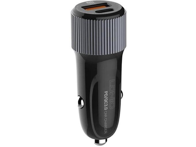 Auto punjač LDNIO C510Q/ QC3.0 38W (total) Type-C kabel