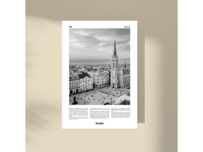 Imagio Studio poster Novi Sad B&W 30x40 cm, visokokvalitetni art papir