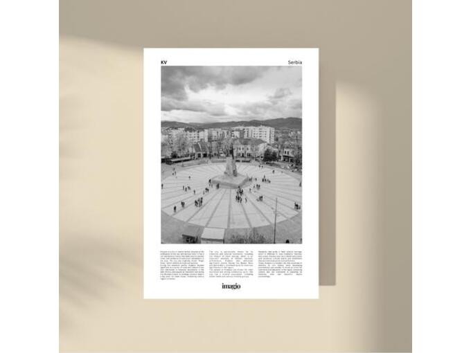 Imagio Studio poster Kraljevo B&W 21x30 cm, visokokvalitetni art papir