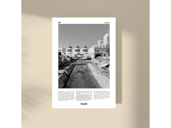 Imagio Studio poster Novi Pazar B&W 30x40 cm, visokokvalitetni art papir